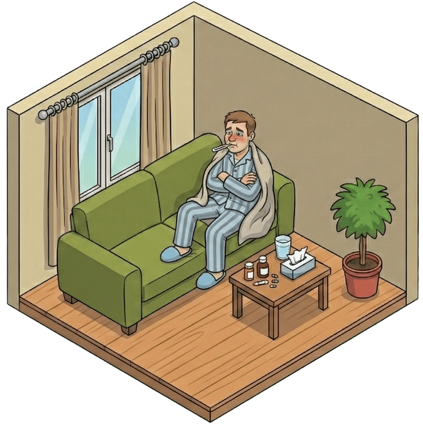 Medewerker meldt zich ziek bij de werkgever.