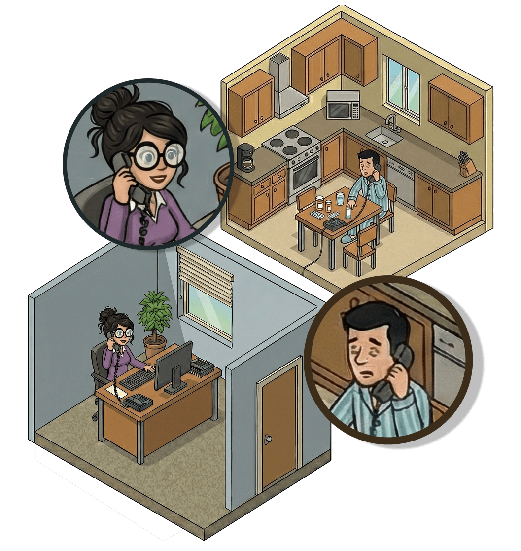 Dineke voert een intakegesprek met een zieke medewerker